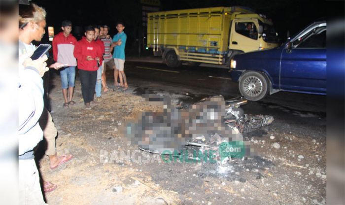 Tragis, Dua Pengendara Motor Tewas Terbakar di Madiun, Korban Tabrak Lari