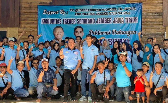 Komunitas Trader Sembako Jember Deklarasi Dukungan ke Prabowo-Gibran