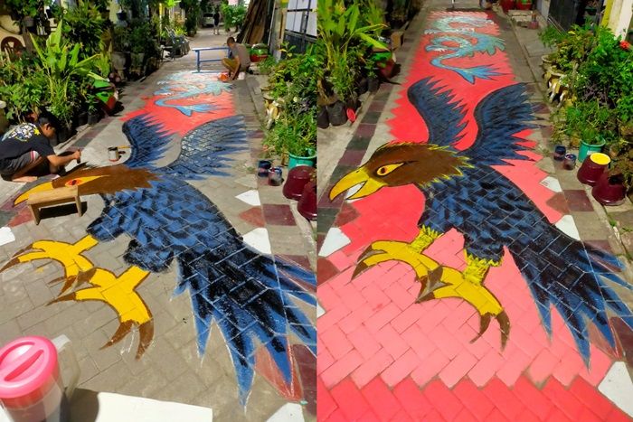 Meriahkan HUT RI ke-77, Warga Manukan Lor Surabaya Sulap Kampungnya jadi Kampung Kartun Meriahkan HUT RI ke-77, Warga Manukan Lor Surabaya Sulap Kampungnya jadi Kampung Kartun