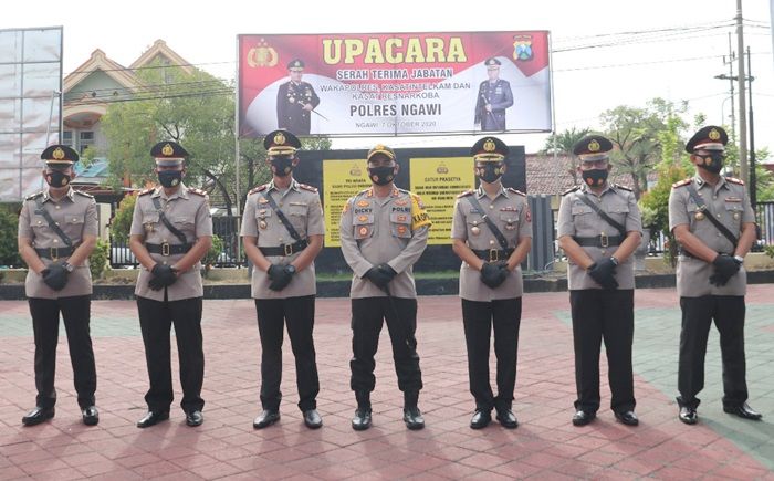 Polres Ngawi Gelar Sertijab Wakapolres, Kasatreskoba, dan Kasatintelkan