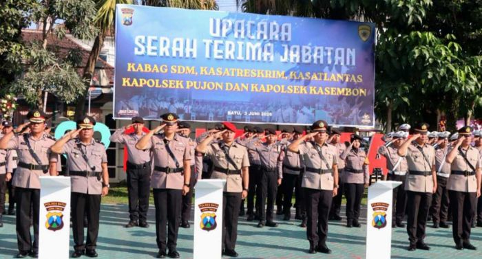 Polres Batu Gelar Sertijab Pejabat Utama dan Kapolsek