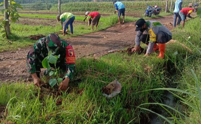 Peduli Lingkungan, Anggota Koramil Jogorogo Bersama Bhabinkamtibmas dan Warga Lakukan Tanam Pohon Peduli Lingkungan, Anggota Koramil Jogorogo Bersama Bhabinkamtibmas dan Warga Lakukan Tanam Pohon