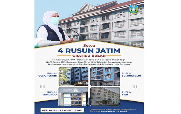 Ringankan Beban Masyarakat, Gubernur Khofifah Kembali Gratiskan Biaya Sewa 4 Rusunawa Ringankan Beban Masyarakat, Gubernur Khofifah Kembali Gratiskan Biaya Sewa 4 Rusunawa