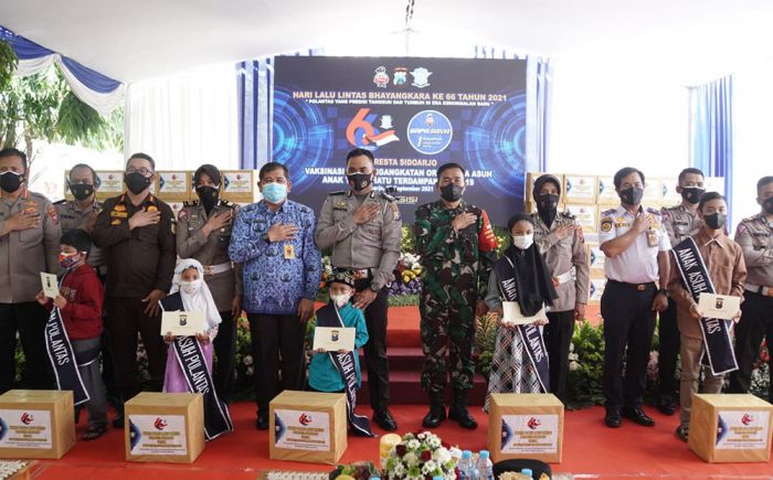 Polresta Sidoarjo Angkat Puluhan Anak Yatim Piatu Akibat Covid-19 Jadi Anak Asuh