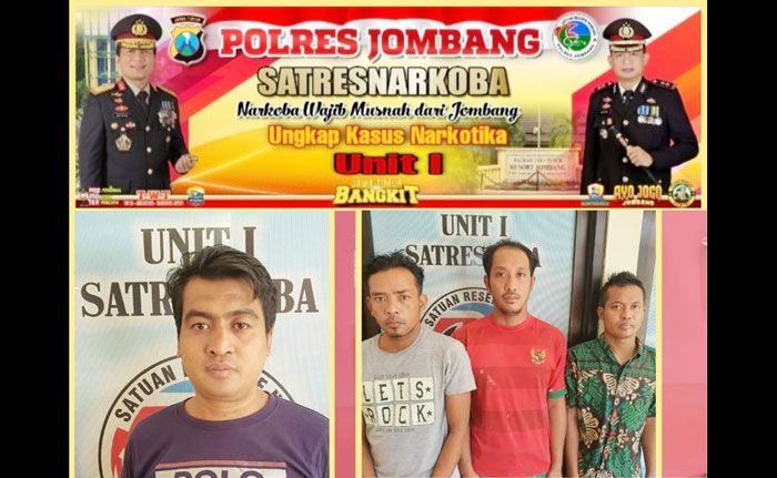 Asyik Pesta Sabu, Empat Warga Jombang Diamankan Polisi, Beli di Surabaya dengan Sistem Ranjau