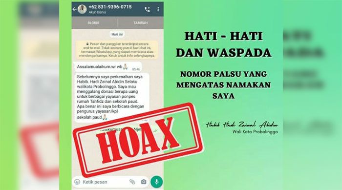Waspada! Akun Abal-Abal Mengatasnamakan Wali Kota Probolinggo Waspada! Akun Abal-Abal Mengatasnamakan Wali Kota Probolinggo