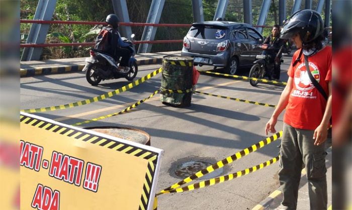 Jembatan Kras Ambles, Lalu Lintas Diberlakukan Buka Tutup