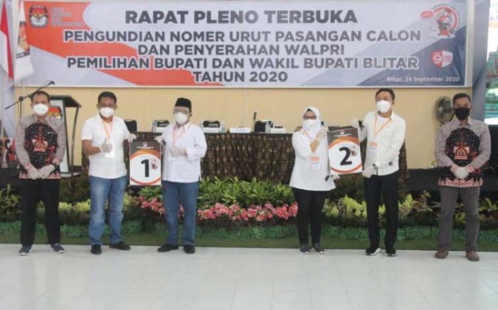 Nomor Urut Paslon Pilbup Blitar Disahkan, Ini Urutannya Nomor Urut Paslon Pilbup Blitar Disahkan, Ini Urutannya
