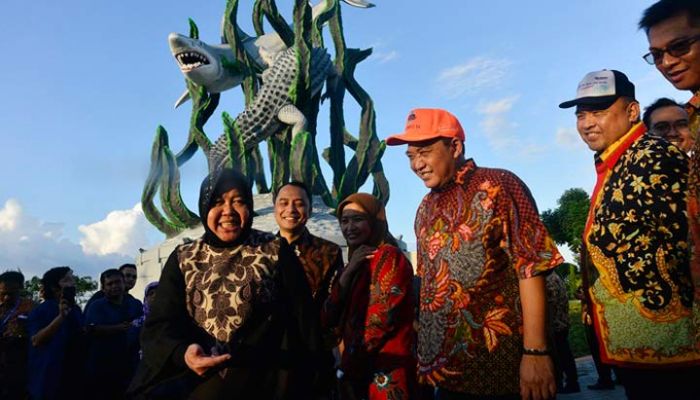 Resmikan Patung Suro dan Boyo, Risma Optimis Bisa Tarik Turis Asing Resmikan Patung Suro dan Boyo, Risma Optimis Bisa Tarik Turis Asing