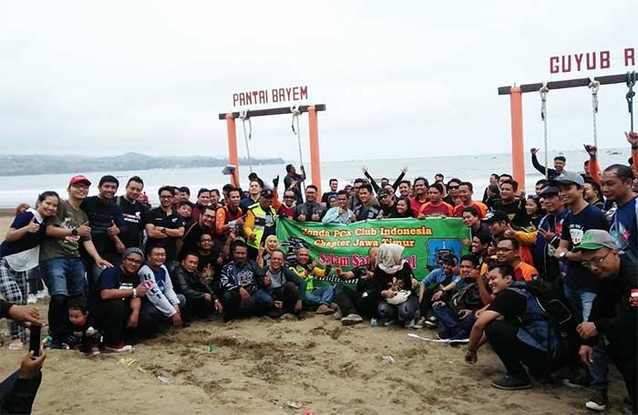 Ratusan Rider HPCI Touring ke Pantai Bayem Tulungagung