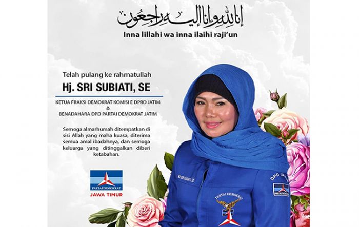 Sri Subiati, Ketua Fraksi Partai Demokrat DPRD Jatim Tutup Usia Sri Subiati, Ketua Fraksi Partai Demokrat DPRD Jatim Tutup Usia