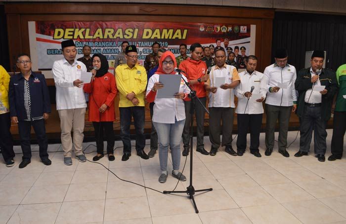 Parpol di Gresik Deklarasi Damai Pemilu 2019