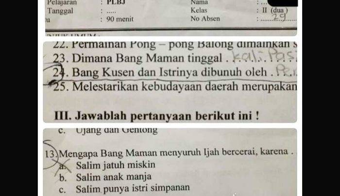 Siswa SD Dicekoki Materi Soal Ujian Bertema Siswa SD Dicekoki Materi Soal Ujian Bertema