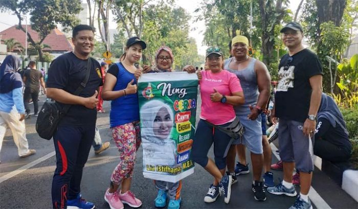 Jelang Pilwali Surabaya 2020, Ning Ceria Muncul di Car Free Day Jelang Pilwali Surabaya 2020, Ning Ceria Muncul di Car Free Day