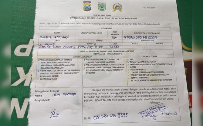 Langgar Aturan PSBB, Pemilik Warkop Diperingatkan Pol PP Langgar Aturan PSBB, Pemilik Warkop Diperingatkan Pol PP