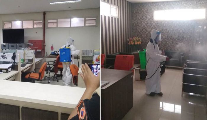 Penyemprotan Disinfektan di Balai Kota Among Tani Dilakukan Hingga Minggu Penyemprotan Disinfektan di Balai Kota Among Tani Dilakukan Hingga Minggu