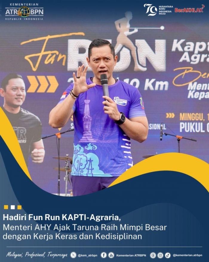 Hadiri Fun Run KAPTIA Agraria, Menteri AHY Ajak Taruna Raih Mimpi Besar Hadiri Fun Run KAPTIA Agraria, Menteri AHY Ajak Taruna Raih Mimpi Besar
