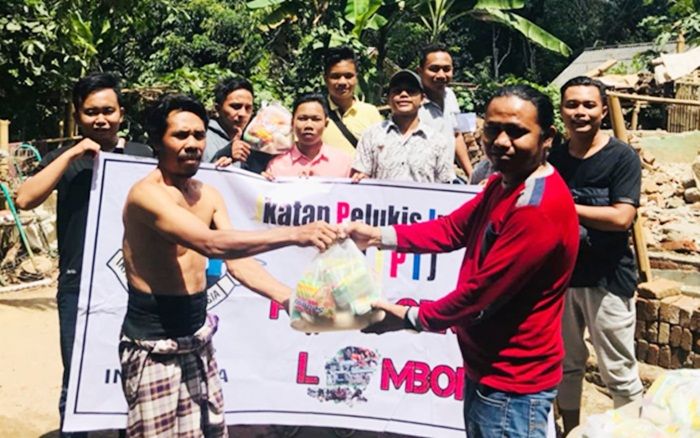 Salurkan Donasi ke Lombok, IPI Kota Mojokerto Gelar Pameran Lukis
