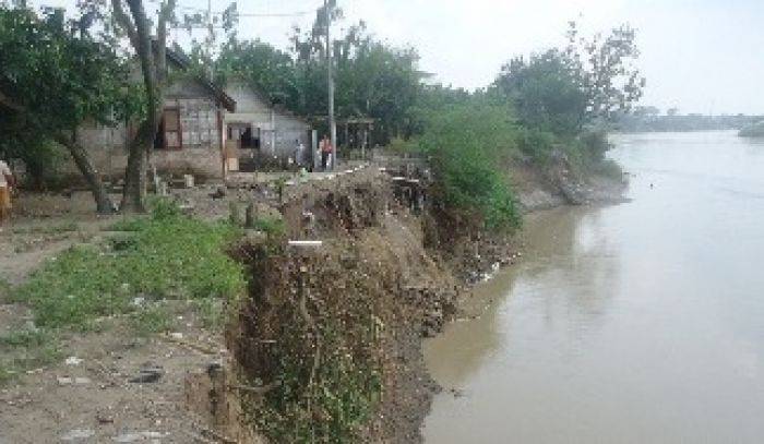 Debit Air Terus Naik, Tanggul Sungai Bengawan Solo Rawan Longsor Debit Air Terus Naik, Tanggul Sungai Bengawan Solo Rawan Longsor