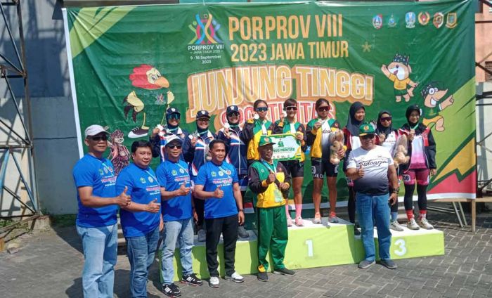 Duet Atlet Putri Cabor Sepatu Roda Kota Malang Raih Medali Emas di Porprov Jatim 2023