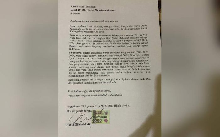 ​Baru Dua Hari Diumumkan, Habib Hilal Al Aidid Mundur dari Wasek Dewan Syuro DPP PKB