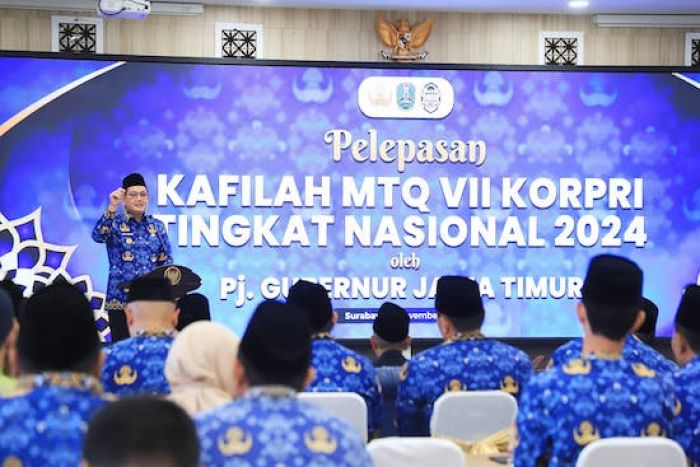 Lepas Kafilah MTQ Korpri 2024, Pj. Gubernur Adhy Optimis Jatim Bawa Pulang Gelar Juara Umum Lepas Kafilah MTQ Korpri 2024, Pj. Gubernur Adhy Optimis Jatim Bawa Pulang Gelar Juara Umum