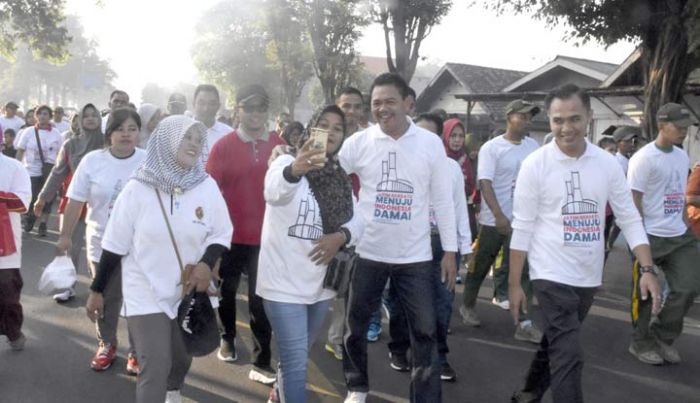 Olah Raga Bersama Hari Bhayangkara ke-73 Tahun 2019: Deklarasi Tolak Kerusuhan untuk Jatim Damai