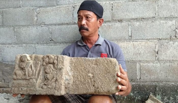 Warga Kembali Temukan Benda Purbakala Bagian Candi di Blitar