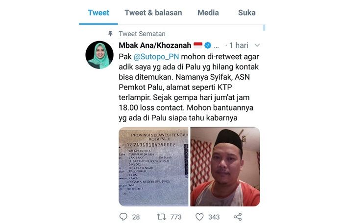 Pasca Tsunami, Adik Sepupu Anggota DPRD Jatim Khozanah Hidayati Hilang Pasca Tsunami, Adik Sepupu Anggota DPRD Jatim Khozanah Hidayati Hilang