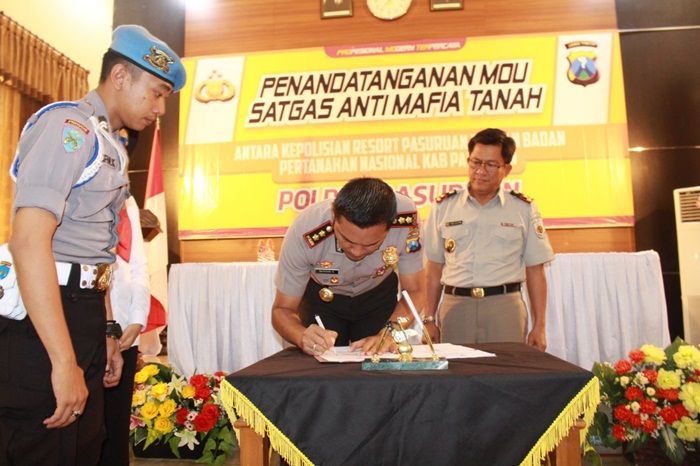 Polres dan BPN Pasuruan MoU Bentuk Tim Satgas Anti Mafia Tanah