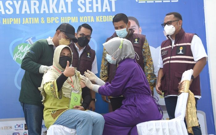 Sukses Gelar Vaksinasi 1.000 Dosis, Mas Abu Harap Pemkot Kediri dan Hipmi Terus Bersinergi