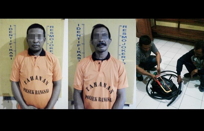 Curi Kabel Senilai Rp 2,6 Juta, 2 Warga Bangsal Mojokerto Disel Curi Kabel Senilai Rp 2,6 Juta, 2 Warga Bangsal Mojokerto Disel