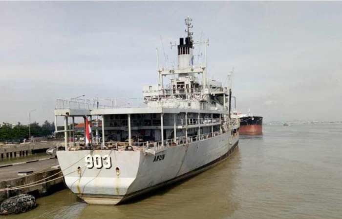 KRI Arun Sudah Dalam Posisi Normal KRI Arun Sudah Dalam Posisi Normal