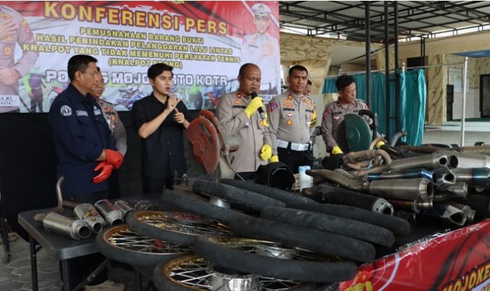 Polres Mojokerto Kota Musnahkan Puluhan Barang Bukti, Berikut Jenis dan Pelanggarannya