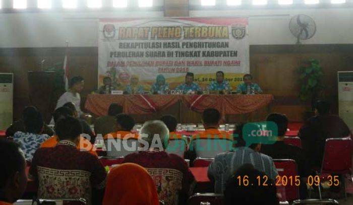 Hasil Rekapitulasi Pilkada Ngawi: Paslon OK Unggul Telak dengan Raihan Suara 87,65 Persen