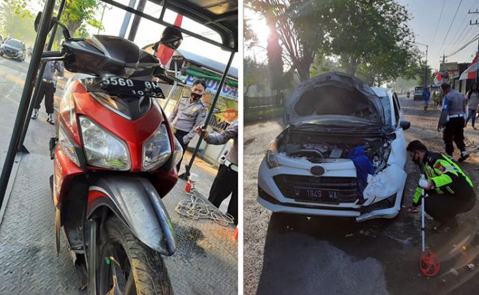 Mobil Vs Motor di Jalan Raya Ketimang Sidoarjo, Dua Orang Tewas Mobil Vs Motor di Jalan Raya Ketimang Sidoarjo, Dua Orang Tewas