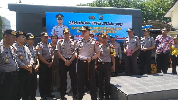Peduli Korban Gempa Sapudi, Polres Pamekasan Kirim BUS