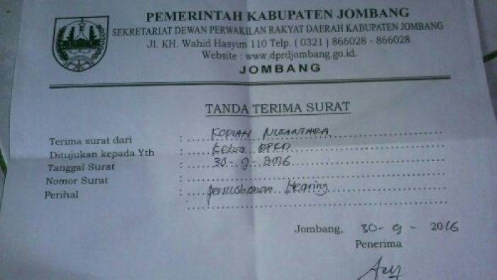 Parkir Berlangganan di Jombang Bermasalah, Kopiah Nusantara Surati Dewan Parkir Berlangganan di Jombang Bermasalah, Kopiah Nusantara Surati Dewan