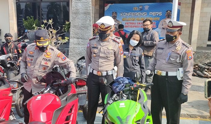 Razia Balap Liar Selama 2 Pekan, Satlantas Polres Kediri Kota Amankan Ratusan Motor Knalpot Brong