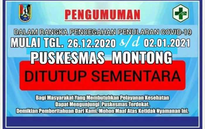 Tenaga Medis Positif Covid-19, Tiga Puskesmas di Tuban Tutup Sementara Tenaga Medis Positif Covid-19, Tiga Puskesmas di Tuban Tutup Sementara