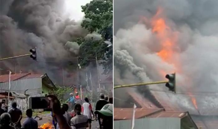 Pembakaran Gedung DPRD Papua Barat Diduga Buntut Kericuhan di Surabaya, Konter Hp Dijarah