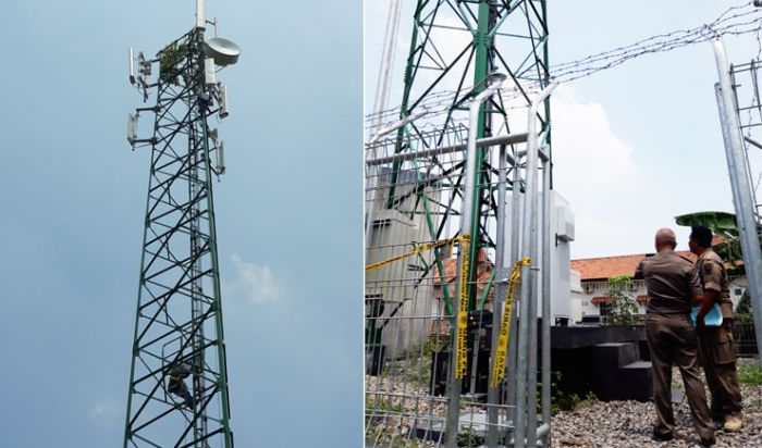 Tak Berizin, Tower Milik Protelindo Dipreteli Satpol PP Tak Berizin, Tower Milik Protelindo Dipreteli Satpol PP