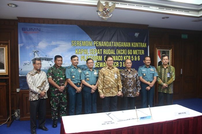 Kaskoarmada II Hadiri Teken Kontrak Kapal Cepat Rudal dengan PT PAL