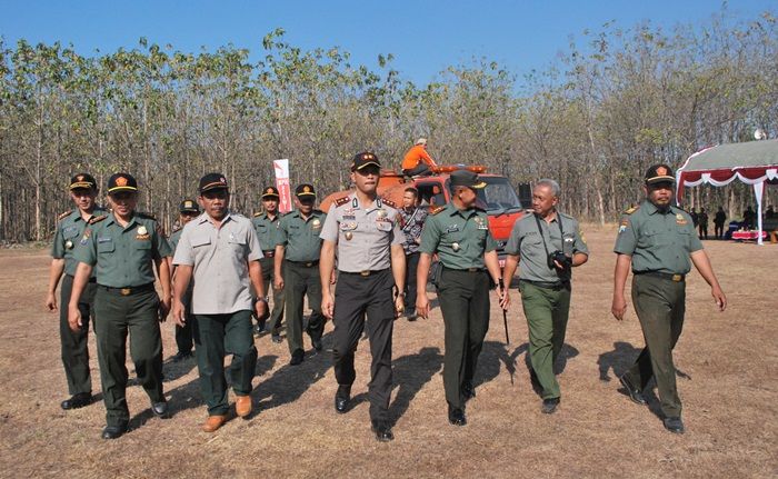 Kapolres Ngawi Pimpin Apel Siaga Kebakaran Hutan