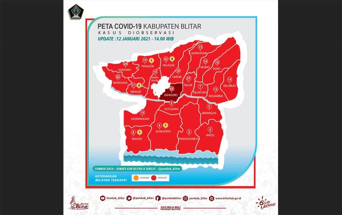 Tidak Hanya Merah Tua, Kini Ada Warna Hitam di Peta Sebaran Covid-19 Kabupaten Blitar Tidak Hanya Merah Tua, Kini Ada Warna Hitam di Peta Sebaran Covid-19 Kabupaten Blitar