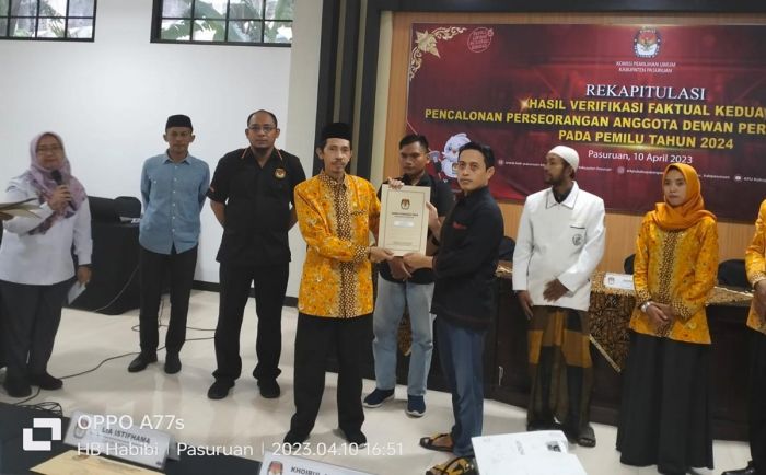 KPU Kabupaten Pasuruan Gelar Verfak ke II Terhadap 6 Calon DPD Jatim