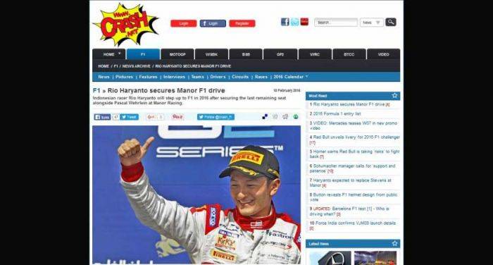 Dunia Sambut Rio Haryanto di Formula 1, Rajin Tahajud dan Tempel Ayat Kursi di Kokpit Dunia Sambut Rio Haryanto di Formula 1, Rajin Tahajud dan Tempel Ayat Kursi di Kokpit