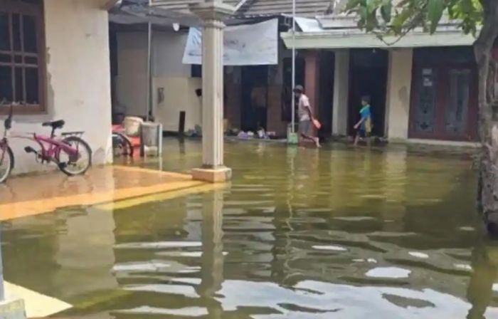 Sempat Surut, Banjir Bengawan Jero Kembali Genang Permukiman Warga Lamongan 