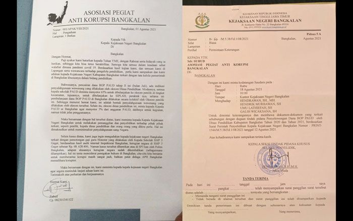 Dugaan Korupsi BOP PAUD, Ketua APAK Dipanggil Kejari Bangkalan Dugaan Korupsi BOP PAUD, Ketua APAK Dipanggil Kejari Bangkalan