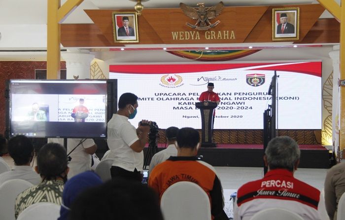 Pengurus KONI Ngawi Periode 2020-2024 Dilantik Secara Virtual di Tengah Pandemi